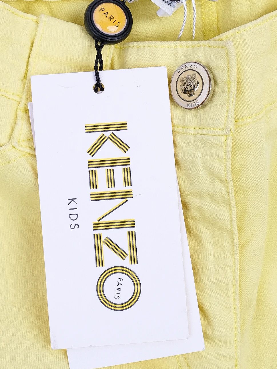 new kenzo kids yellow pants size 10 cotton with tiger logo