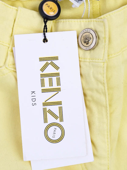NEW Kenzo Kids Yellow Pants Size 10 Cotton with Tiger Logo