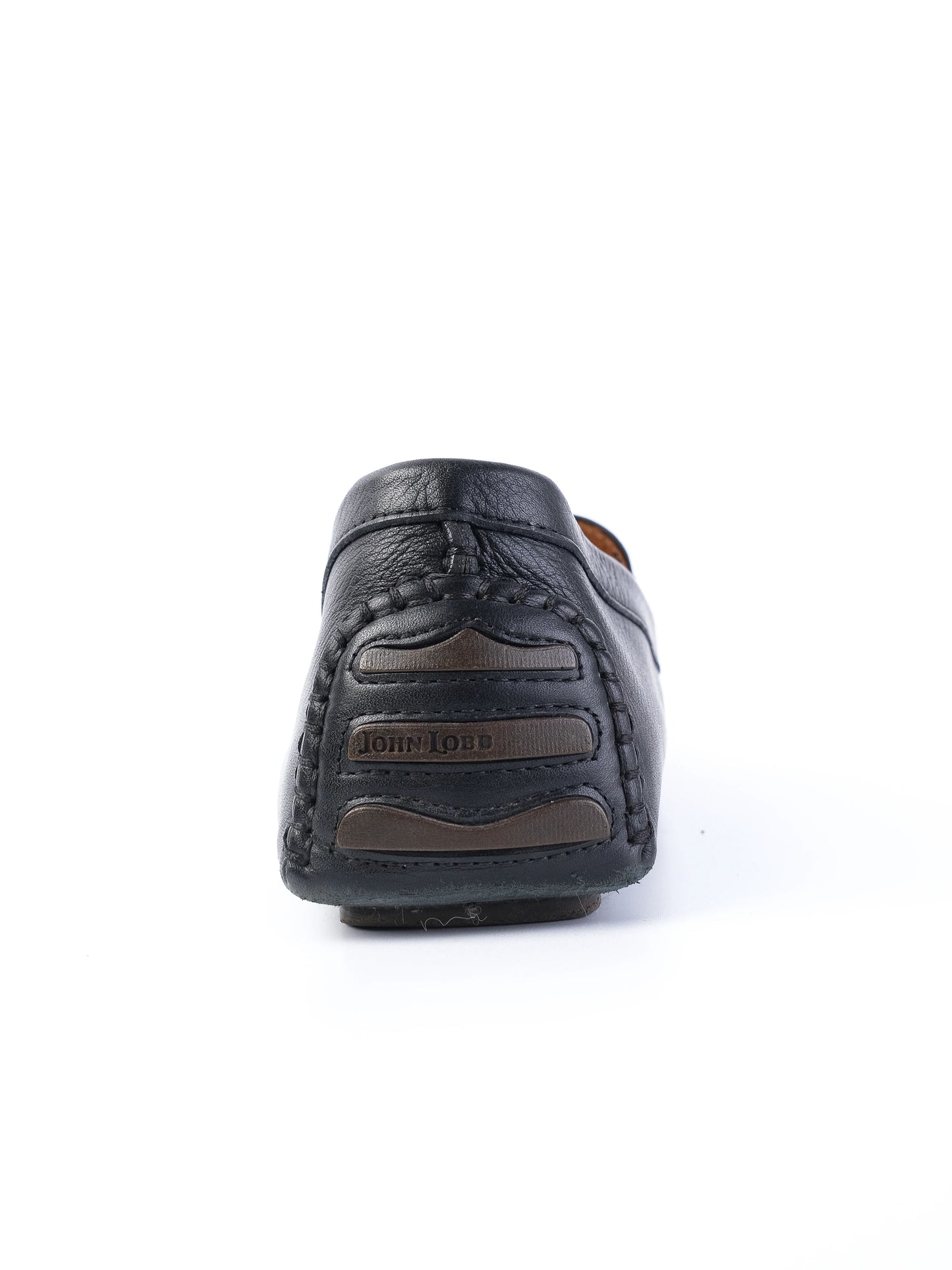average john lobb black leather loafers size 42 for men