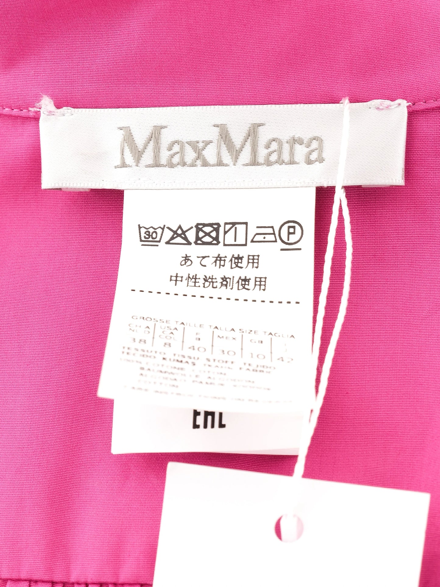 excellent max mara pink cotton tunic shirt size l women