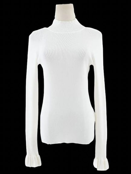 Excellent Cos White Long Sleeve Sweater Size S Viscose High Neck