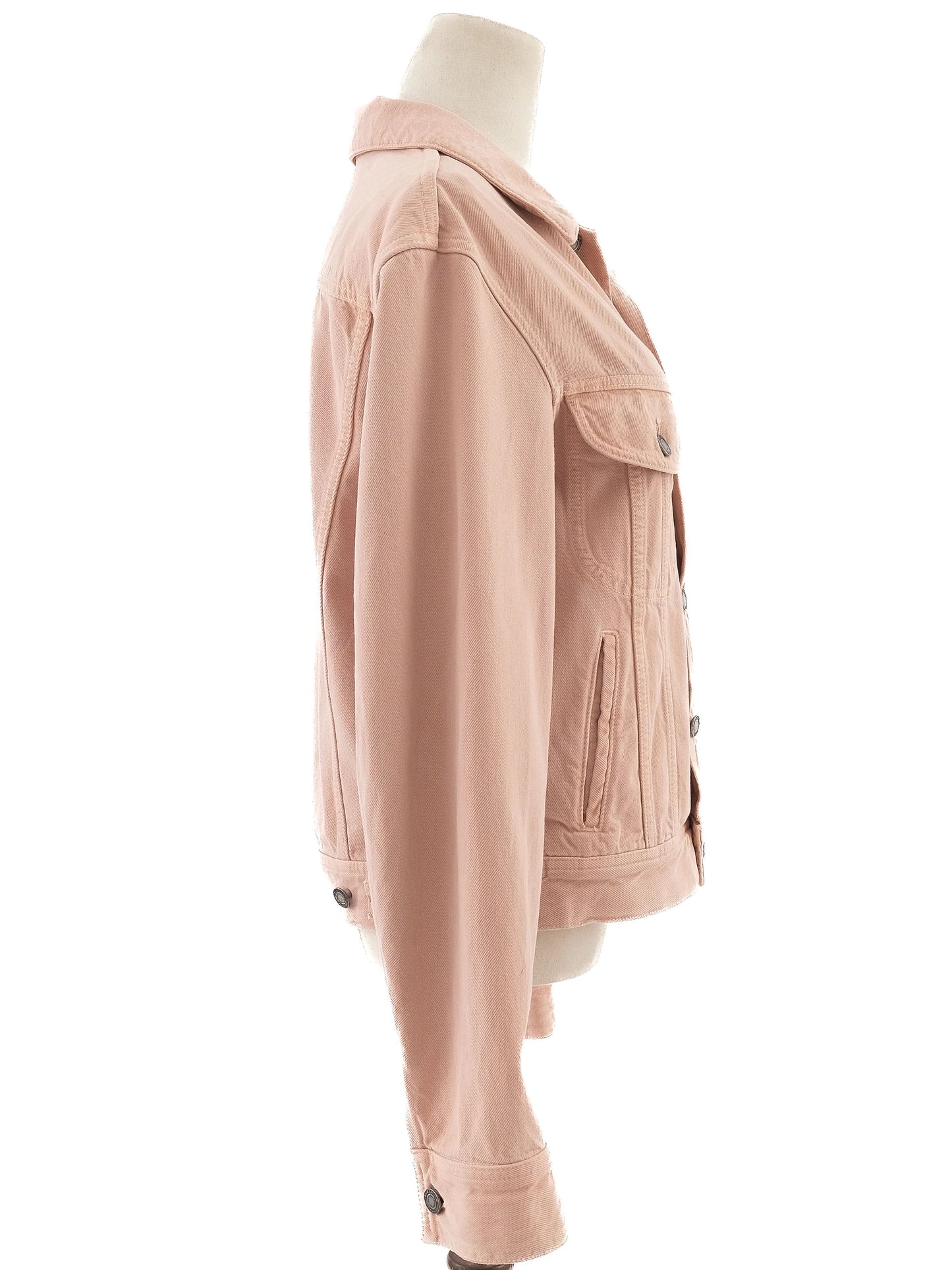 excellent yves saint laurent pink cotton denim jacket size s