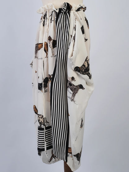 Excellent Stella McCartney Silk Skirt with Dog Print Size M