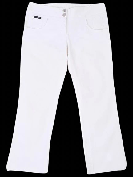 excellent dolce gabbana white cotton women's pants size l