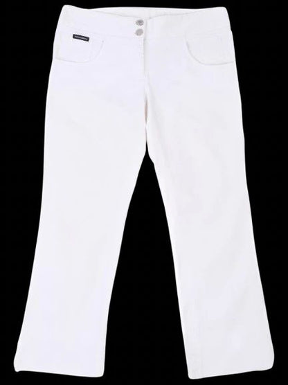 Excellent Dolce Gabbana White Cotton Women's Pants Size L