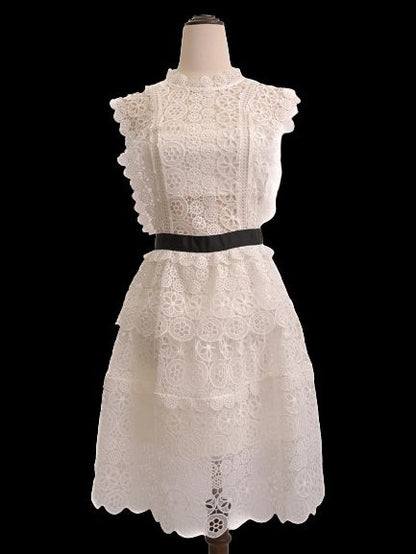 Excellent Rosalind White Lace Dress Cotton Sleeveless Size N/A