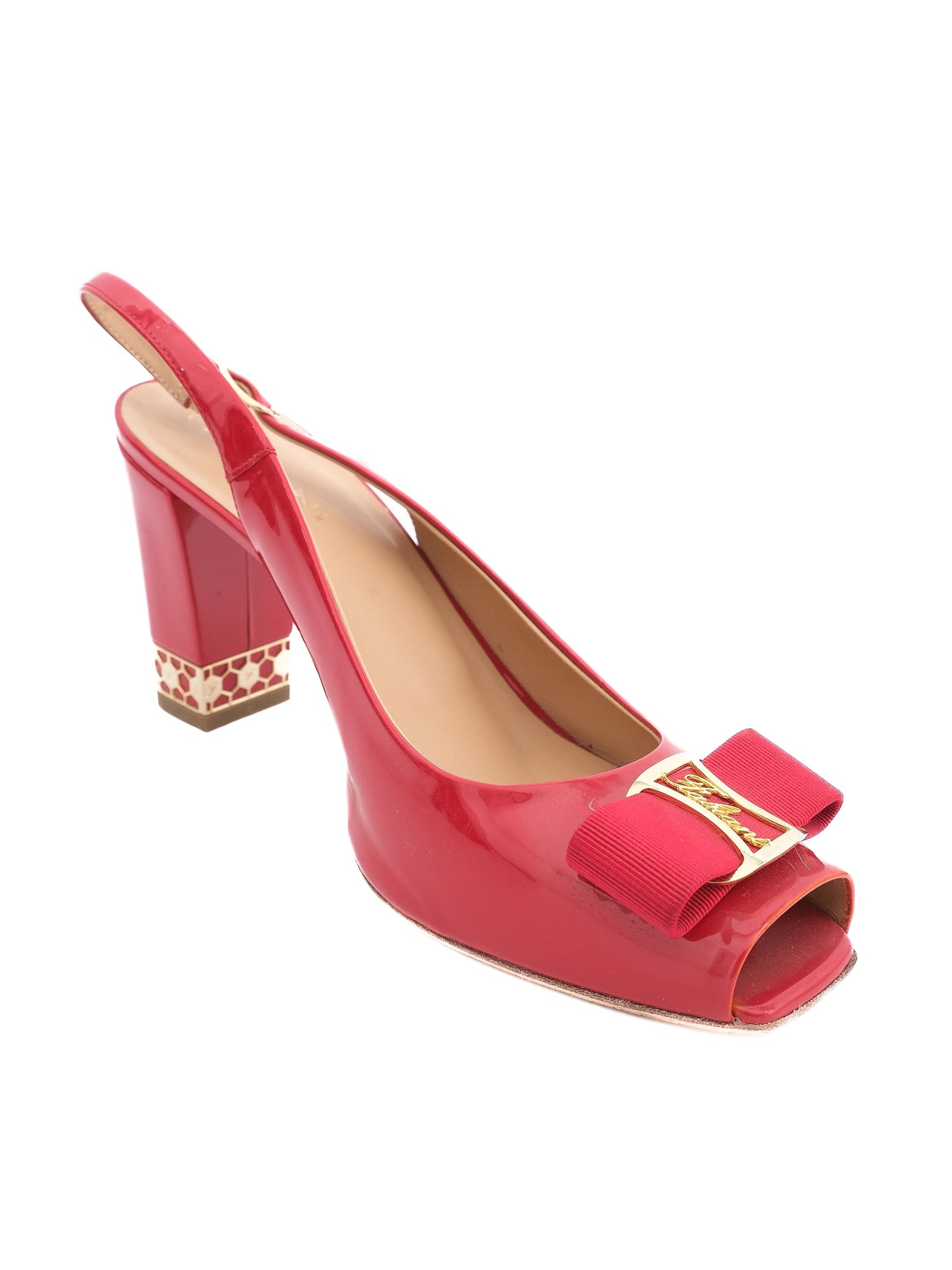 giovanni fabiani red slingback high-heeled shoes size 40 excellent