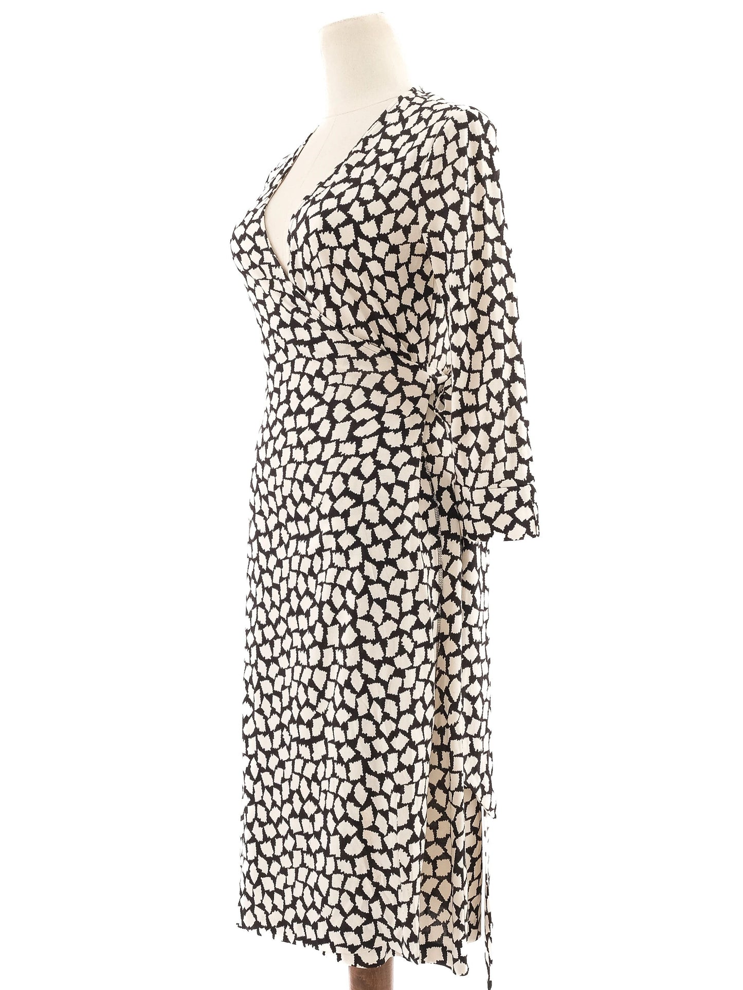excellent diane von furstenberg wrap dress s silk abstract pattern