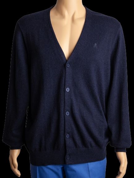 excellent scalpers blue cotton cardigan size l for men