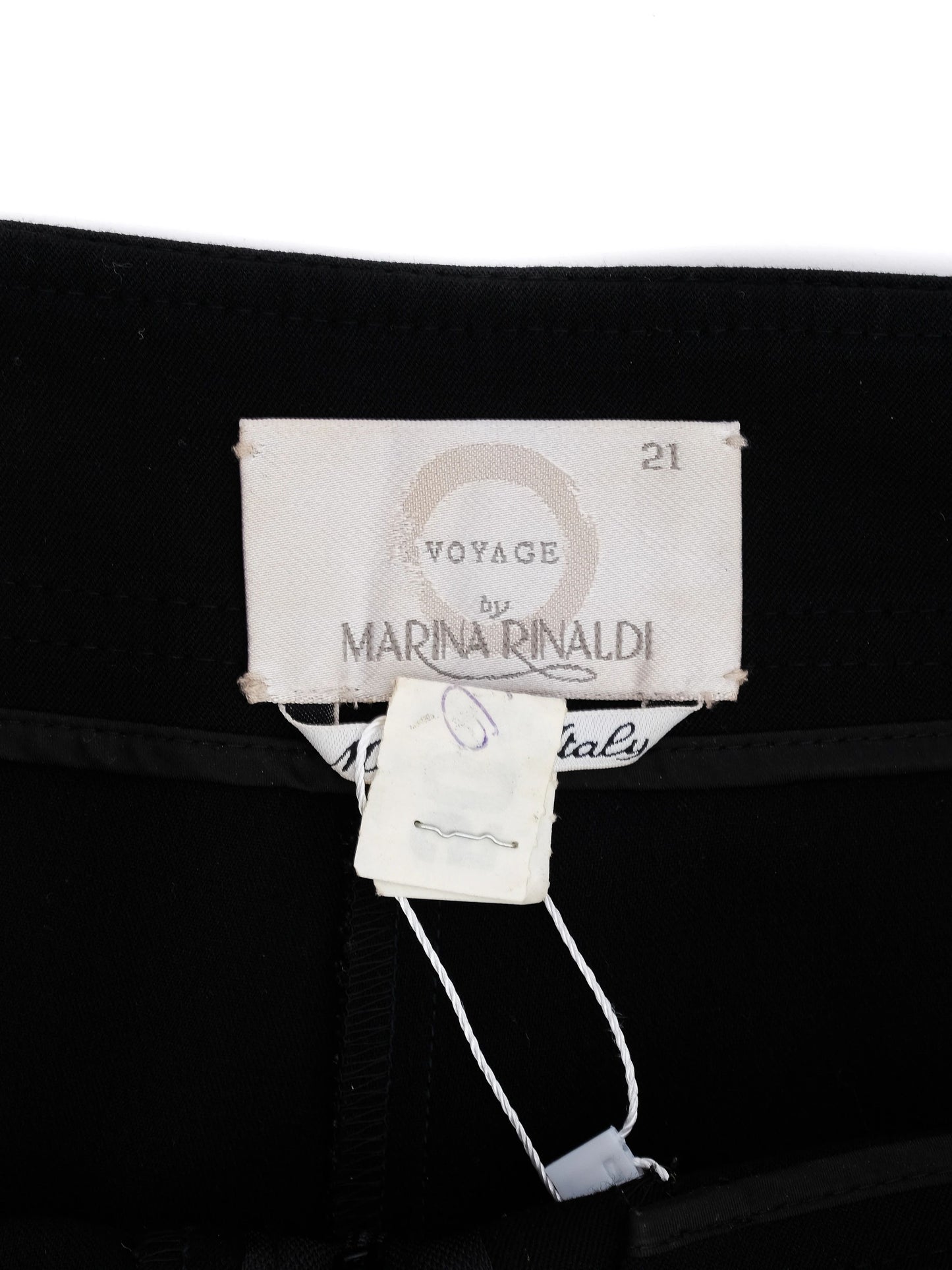 excellent marina rinaldi black viscose pants size m made in italy