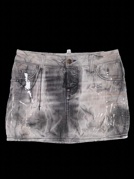 excellent dsquared2 gray distressed denim mini skirt women size n/a