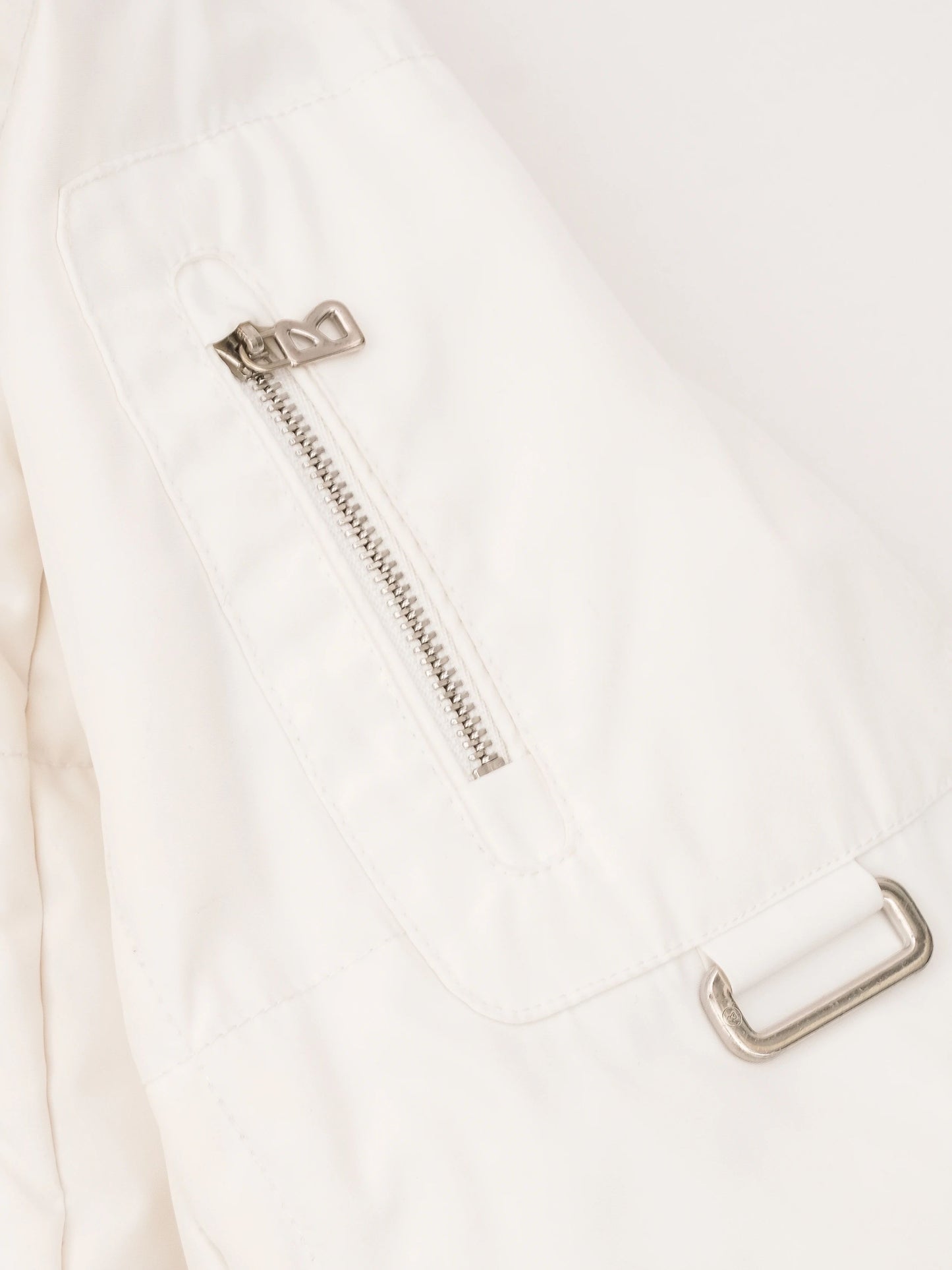 excellent bogner white quilted jacket with hood size m