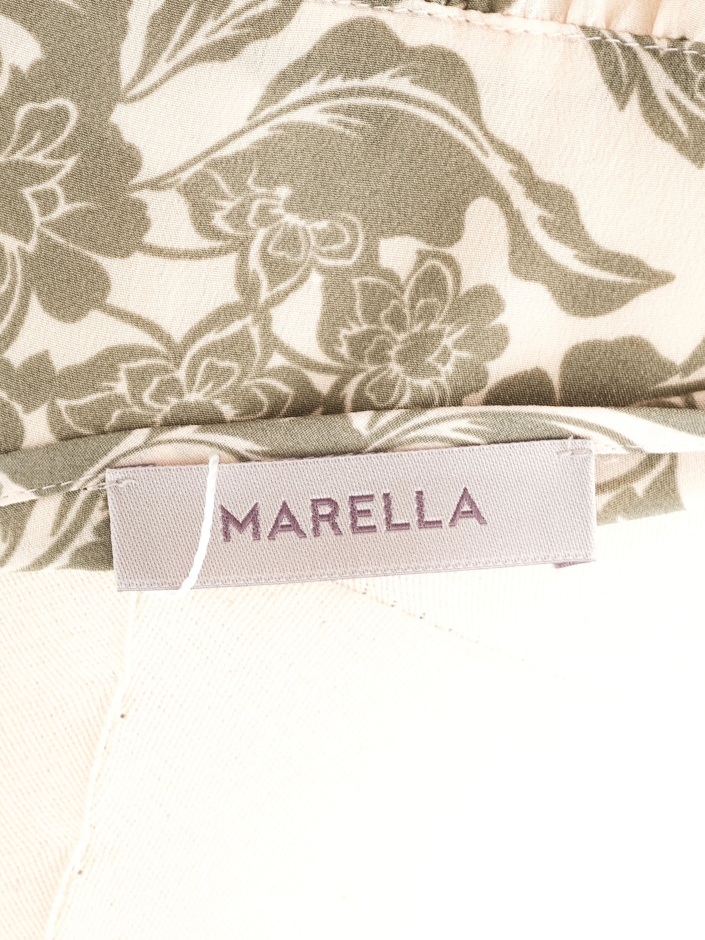 excellent marella green floral silk blouse size l