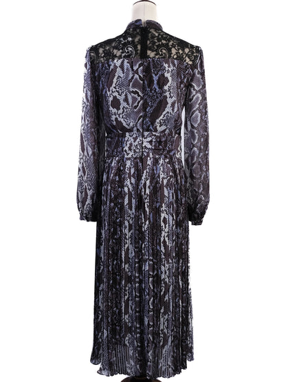 Excellent Karen Millen Purple Snake Print Dress Size N/A