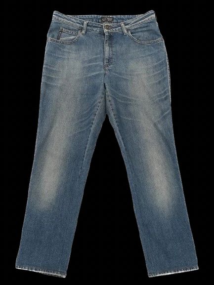 excellent armani jeans blue denim size l women's pants