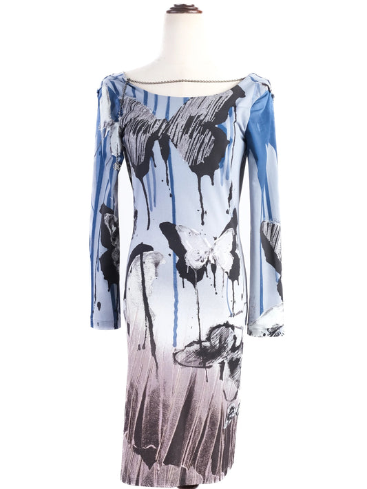 Excellent Roberto Cavalli WomenÕs Dress M Bold Butterfly Print