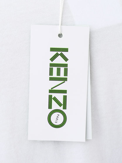Excellent Kenzo White T-Shirt Men's M Cotton Graphic Tiger Design