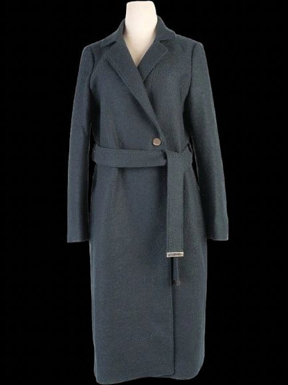 Excellent Ted Baker Women's Green Wool Overcoat Size S