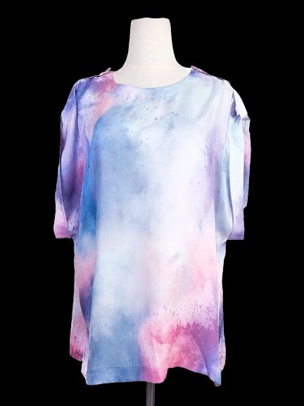 NEW Escada Colorful Abstract Print Cotton Shirt Size L