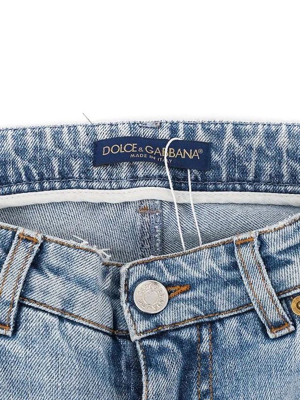 excellent dolce gabbana light blue distressed jeans size s