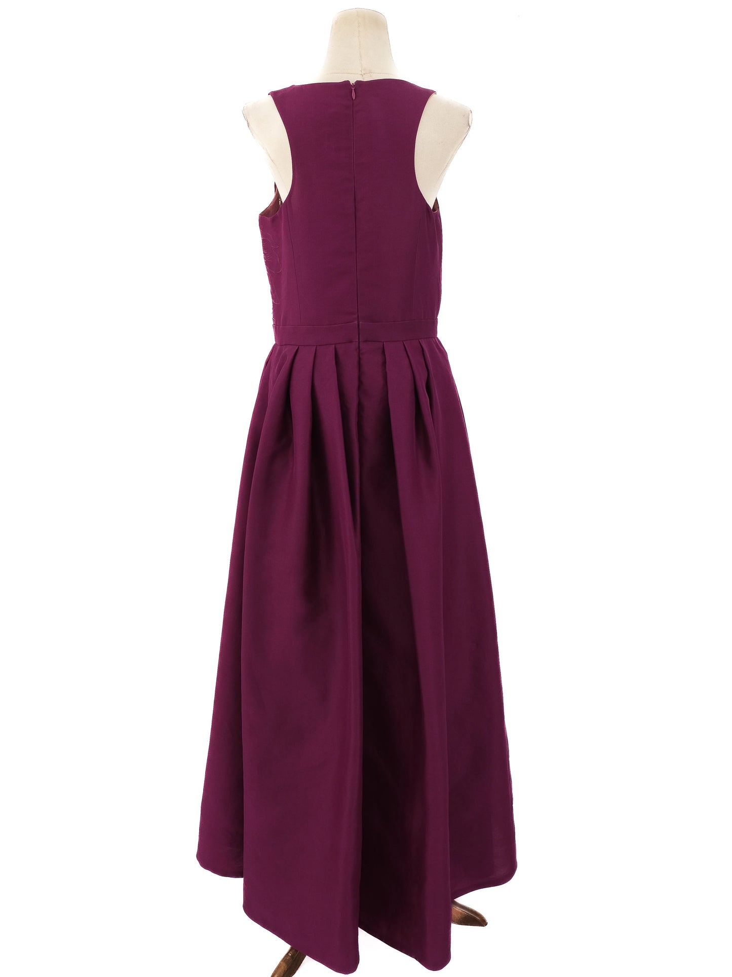 excellent zuhair murad purple silk floor-length dress sleeveless