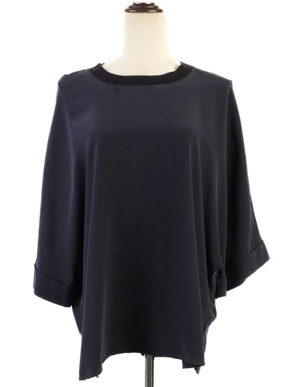Excellent Joseph Blue Silk Top Size M with Three-Quarter Sleeves