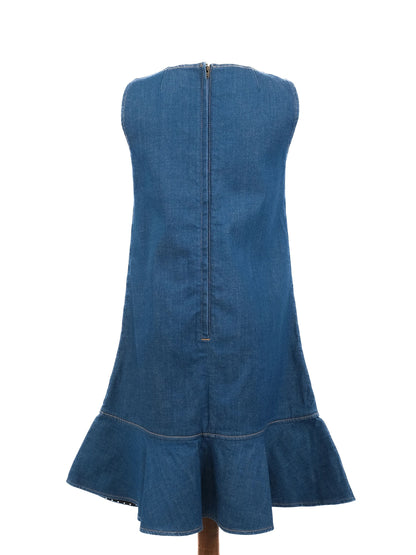 Excellent Dolce Gabbana Sleeveless Denim Dress Blue Size M