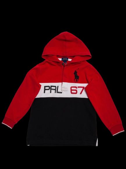 good polo ralph lauren kids red hooded sweatshirt size 8 prl 67