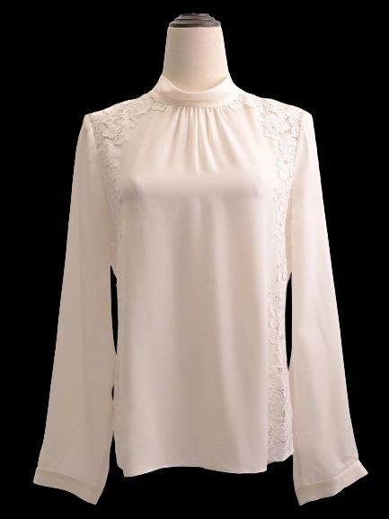 excellent rebecca taylor white lace blouse size s
