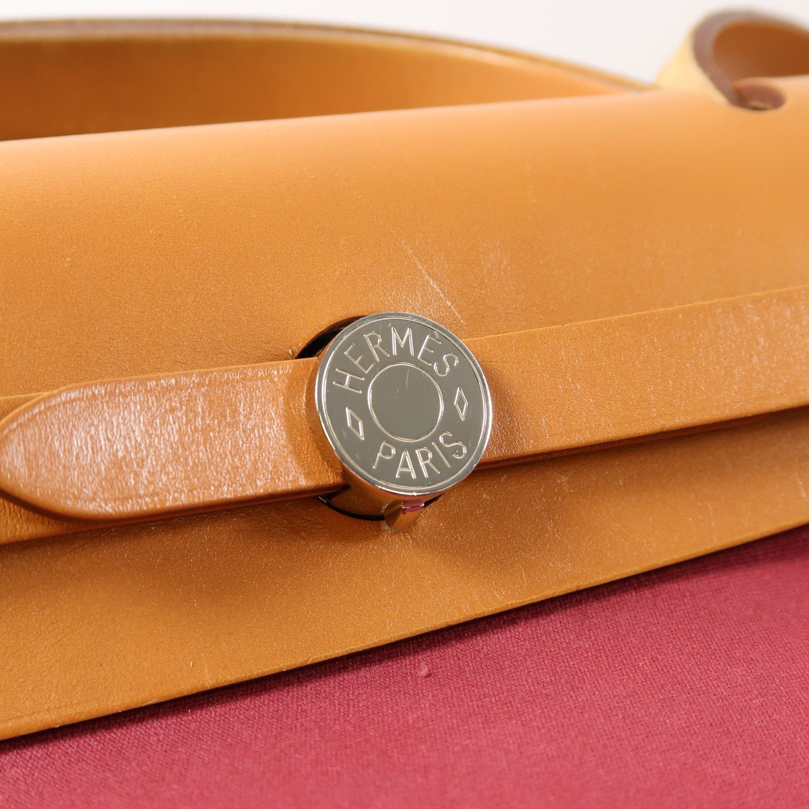 Hermes Canvas Herbag Silver Hand-handed Bag For Shoulder And Back Red/blue 2way Shoulder Bag Re