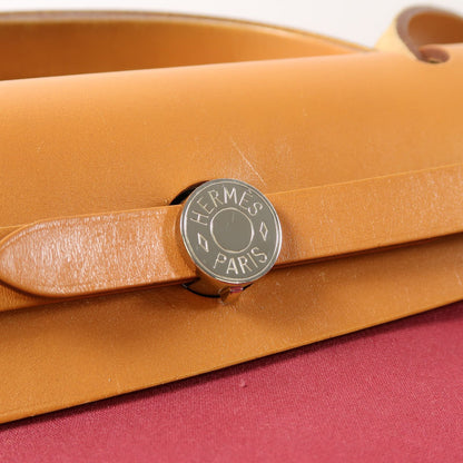 Hermes Canvas Herbag Silver Hand-handed Bag For Shoulder And Back Red/blue 2way Shoulder Bag Re