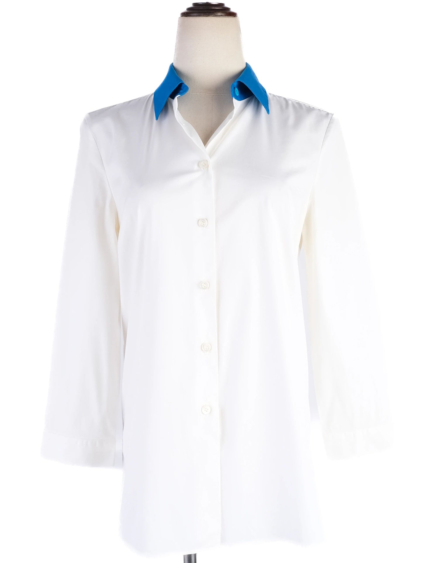 excellent prada white nylon long-sleeve shirt size m