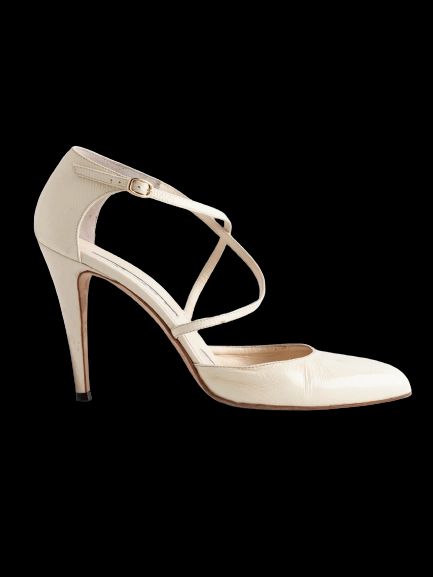 Average Brian Atwood White Leather Heels Size 39 Women