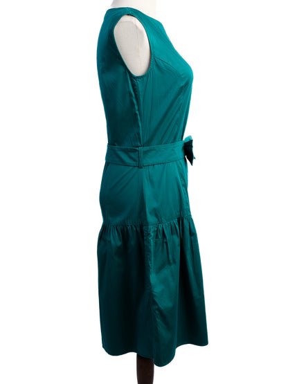 Excellent Moschino Green Polyester Dress Size M with Belt Detail
