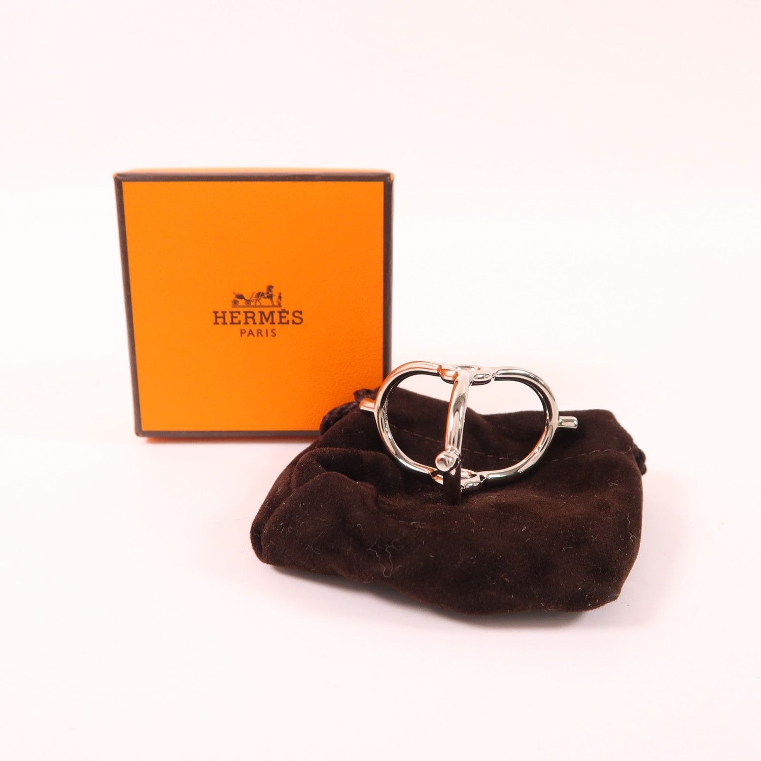 Hermes Kim Scarf Ring Silver Other Metal