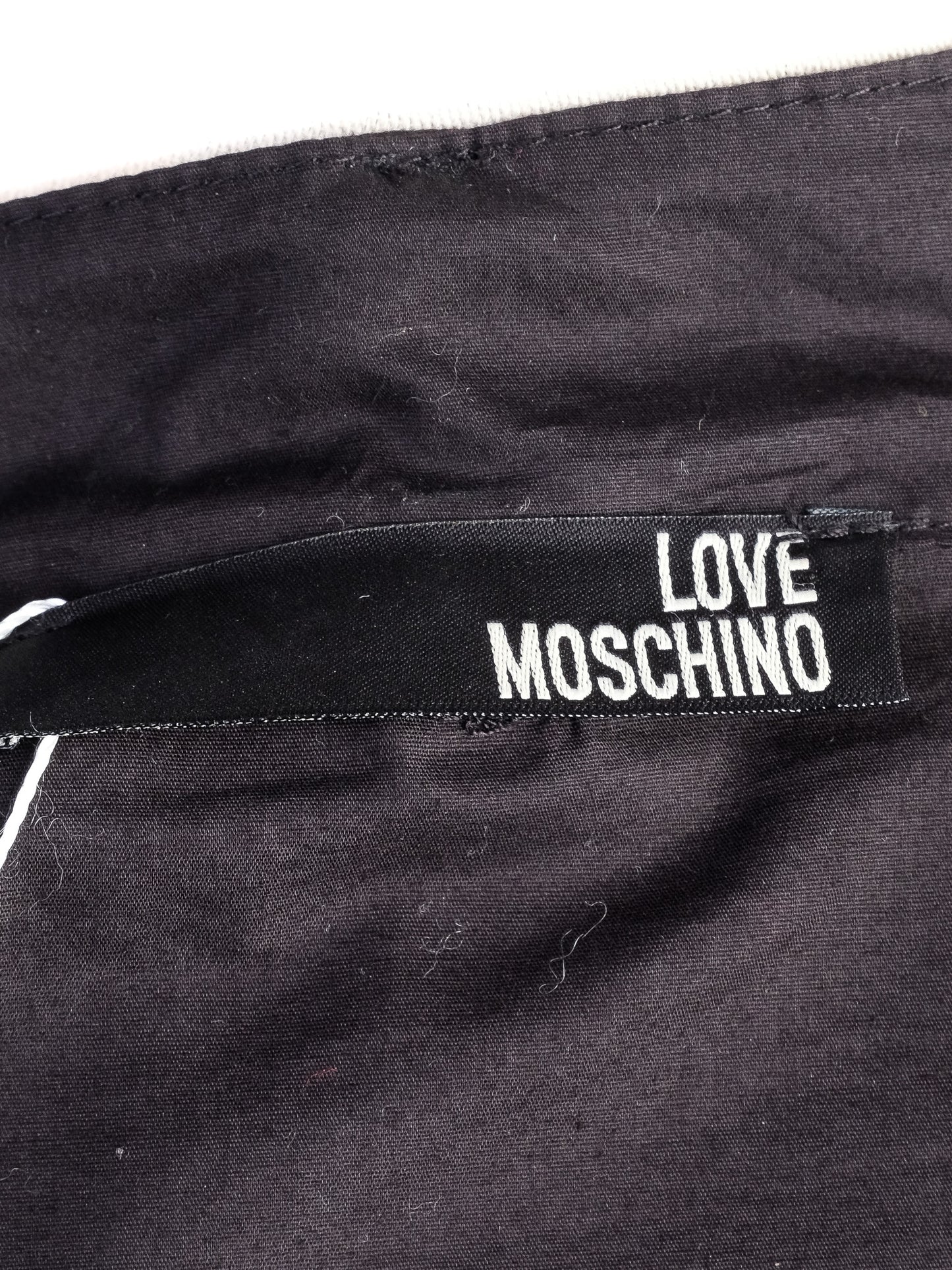 excellent love moschino black cotton long sleeve shirt with tie