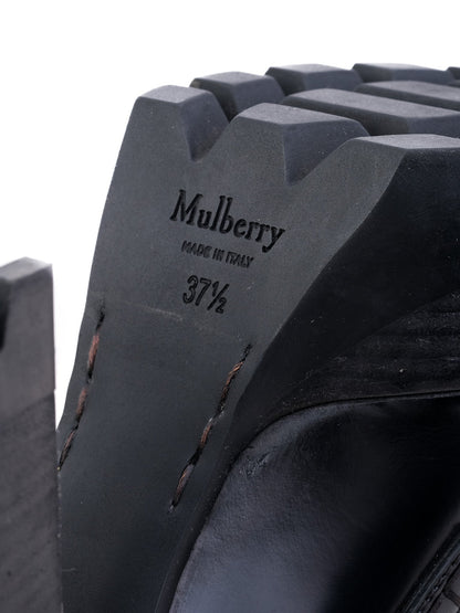Excellent Mulberry Black Leather High-Heeled Shoes Size 37.5