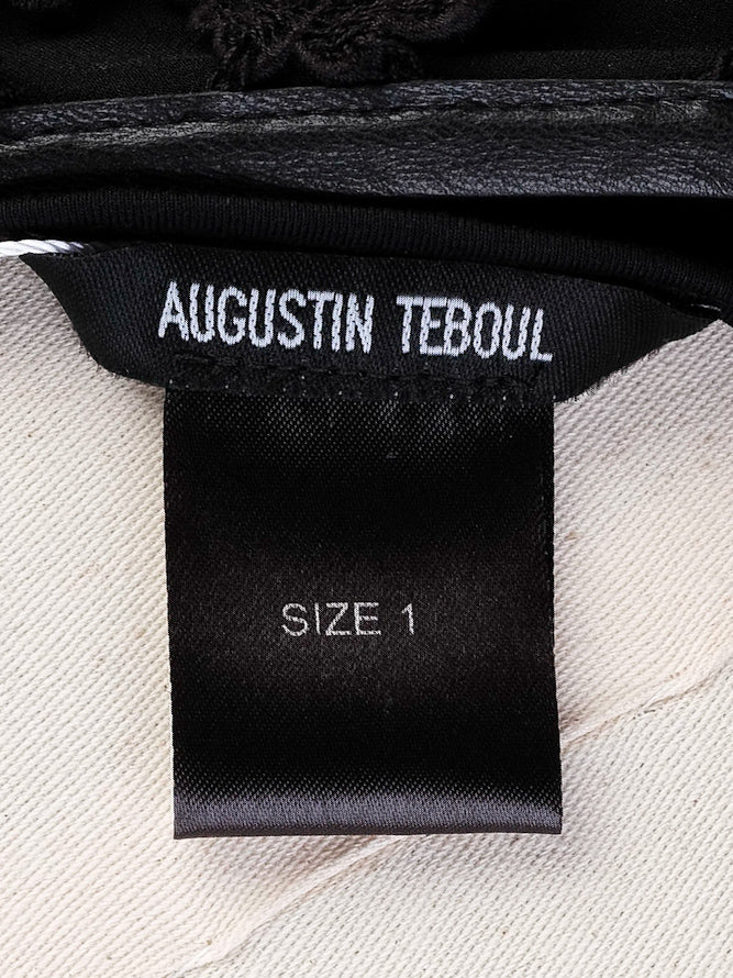 augustin teboul black sleeveless gown xs elegant embellishments