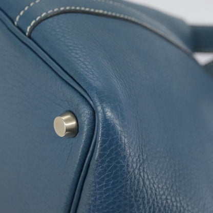 Hermes Picotan Pm Hand Bag Taurillon Clemence Blue Auth