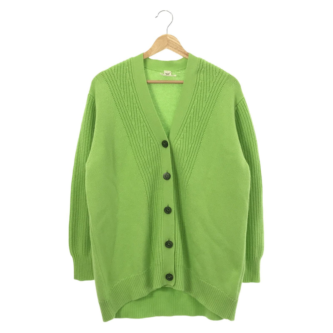 Hermes Cardigan Knitwear Jacket Cashmere Cotton Green  34
