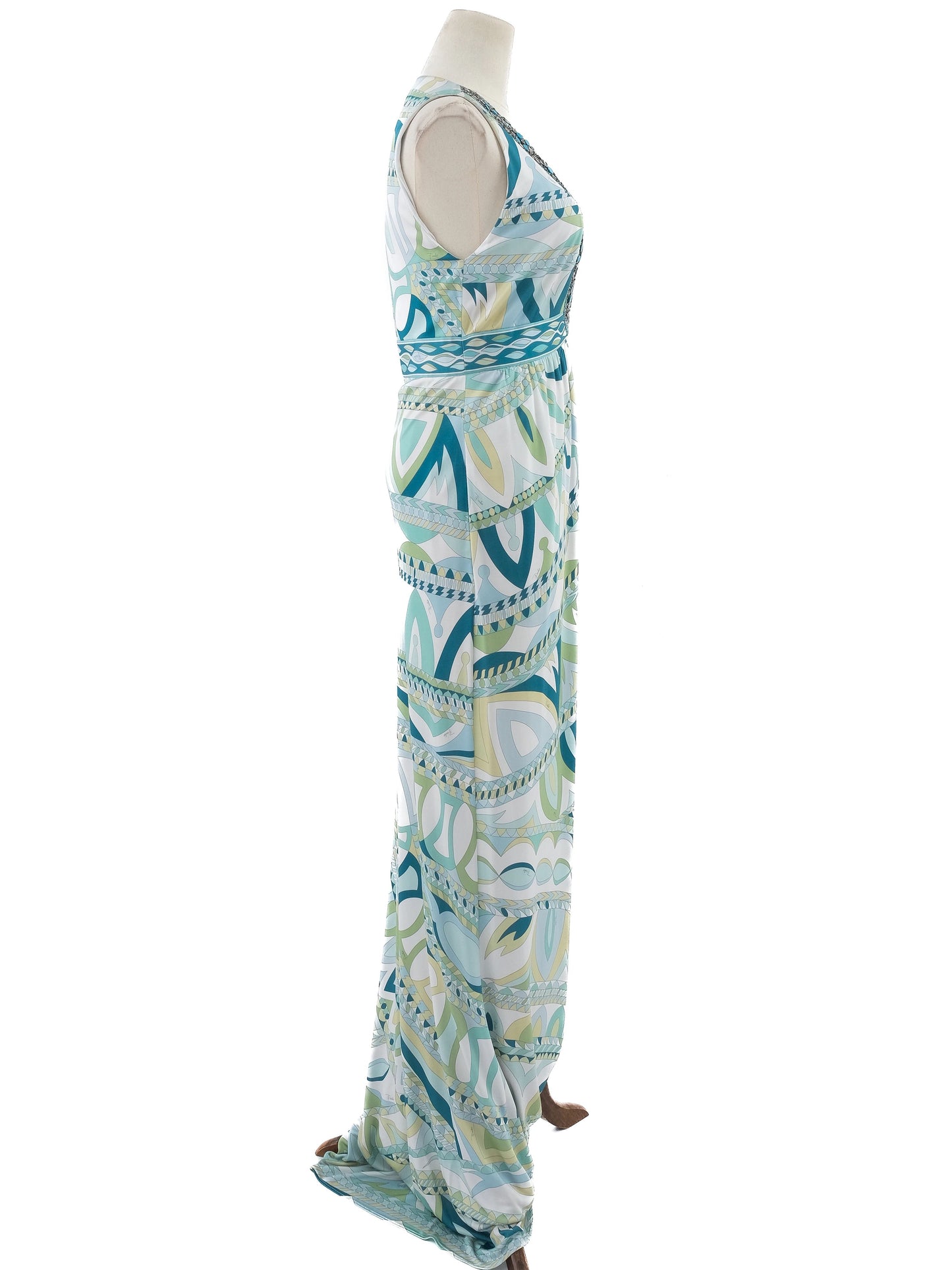 new emilio pucci long sleeveless dress size l combined viscose