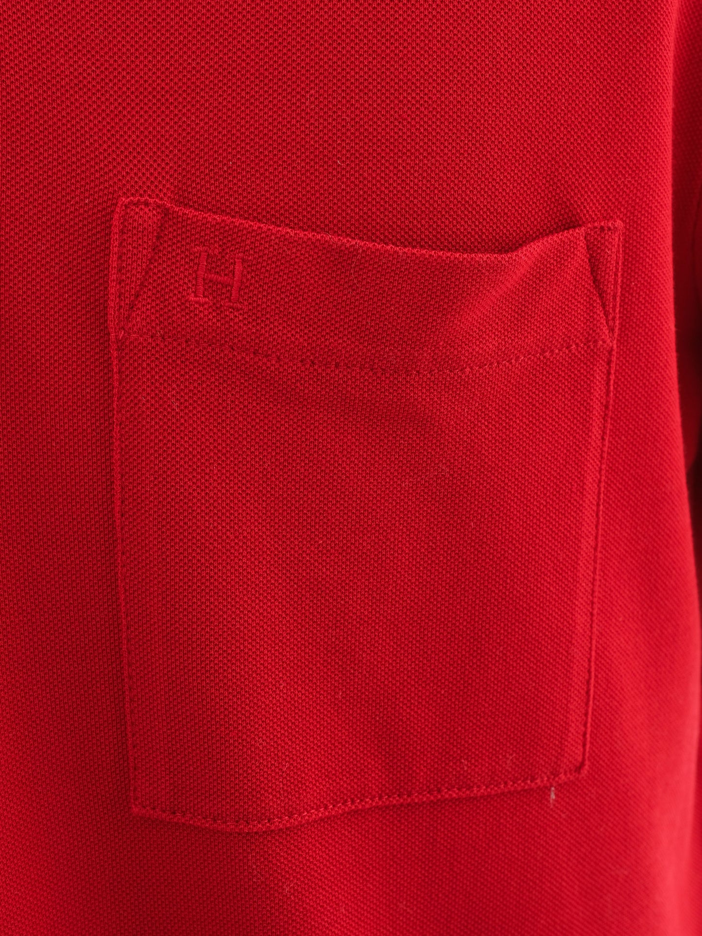 excellent hermes red cotton polo shirt size l for men