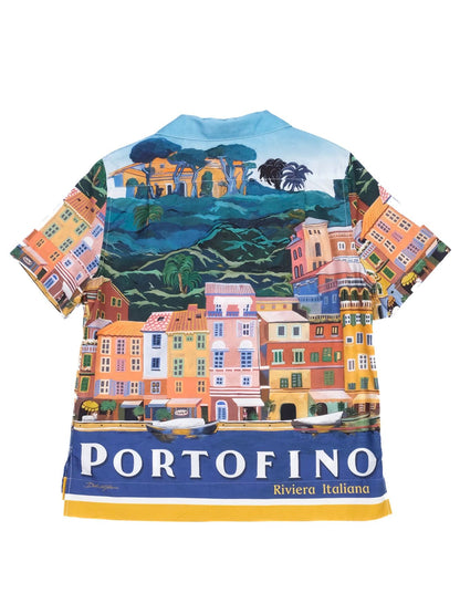 Excellent Dolce Gabbana Kids Shirt Portofino Print Size 9