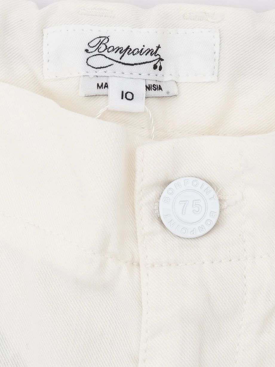 excellent bonpoint white pants size 10 for kids with embroidered detail