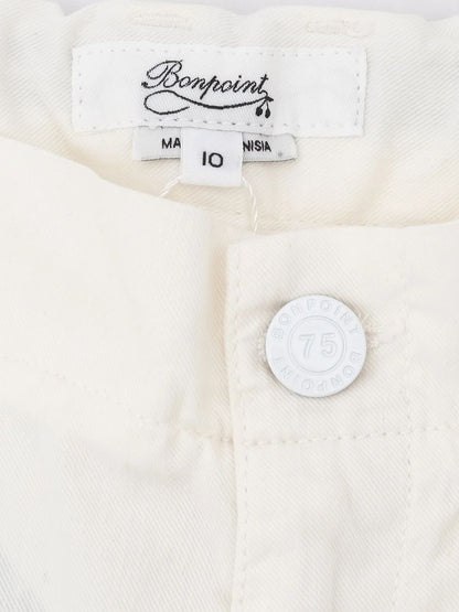Excellent Bonpoint White Pants Size 10 for Kids with Embroidered Detail