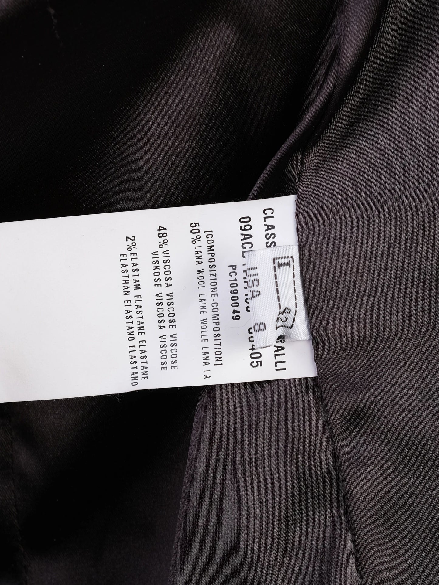 excellent class roberto cavalli black wool skirt suit with beaded collar