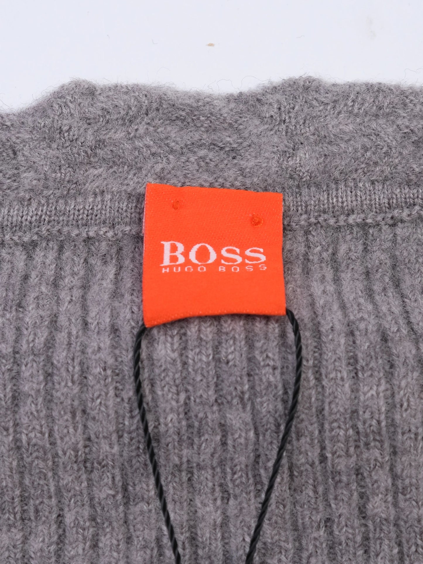 excellent hugo boss gray wool cropped cardigan size s
