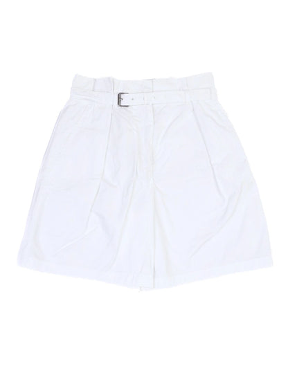 Excellent Weekend MaxMara White Cotton Shorts with Belt Size N/A