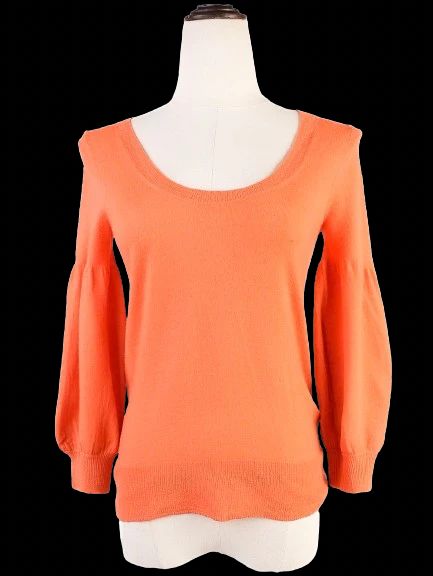 excellent dkny orange wool long sleeve sweater size s