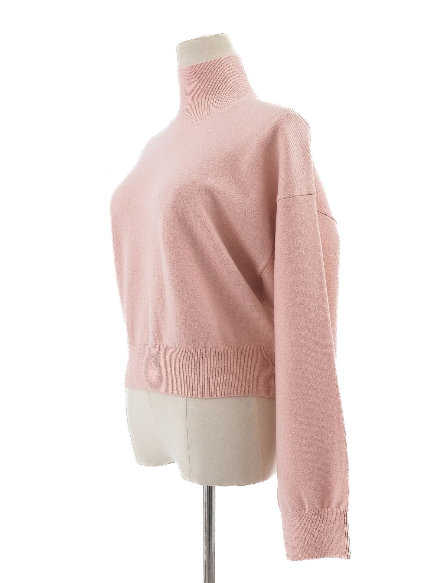 perfect fendi pink wool asymmetric sweater with turtleneck